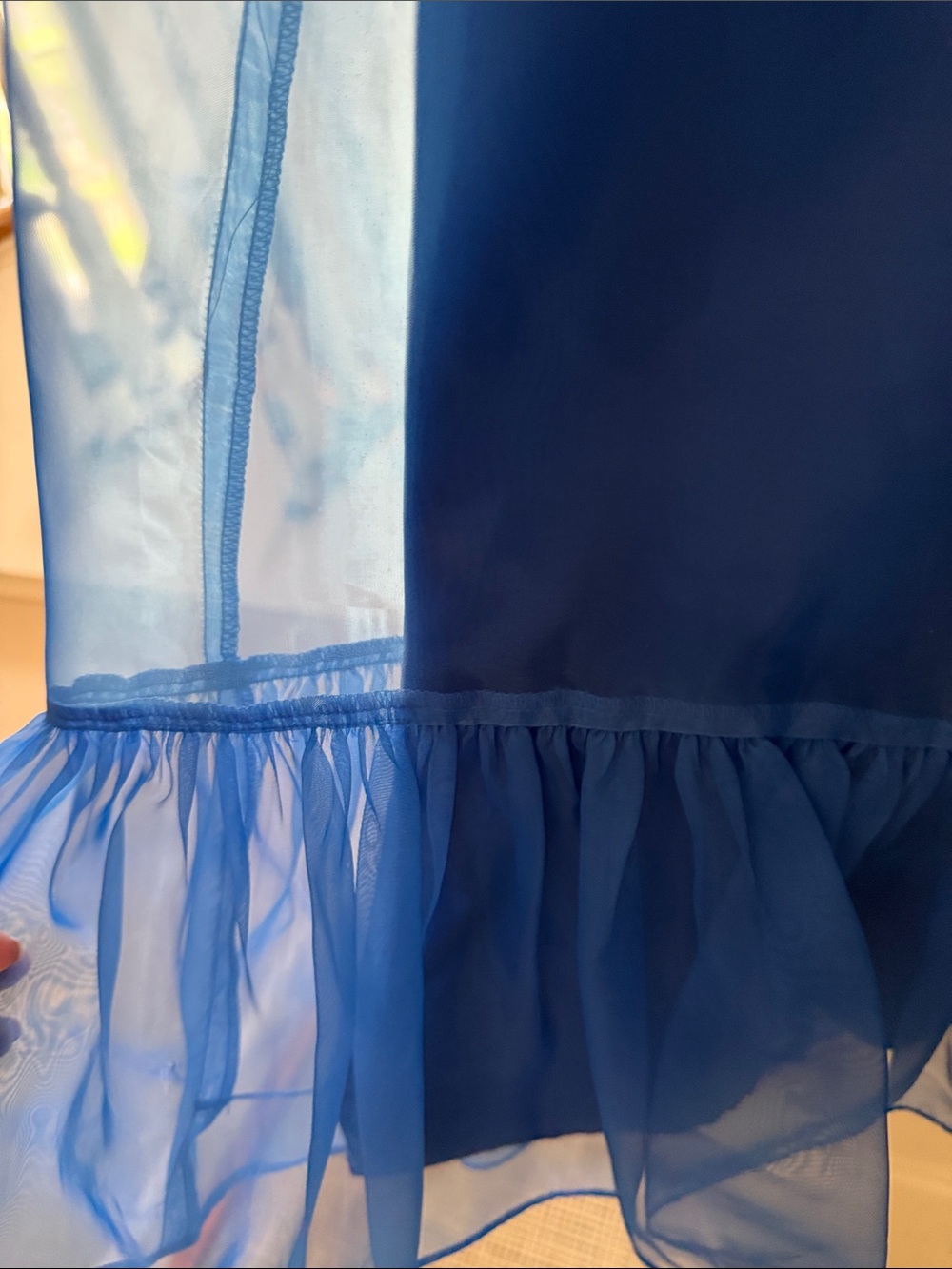 NWOT CHELSEA28 Royal Blue Organza Mini Dress Bow Halter Sleeveless Cocktail - Picture 6 of 9